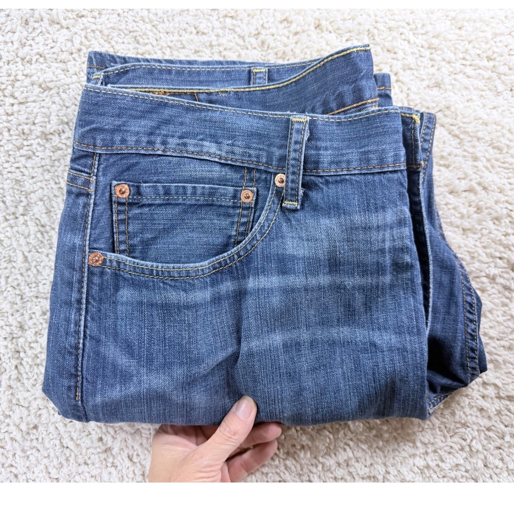 Levi's 514 Straight Fit Jeans Men 38x32 Blue Excellent Medium Wash Denim